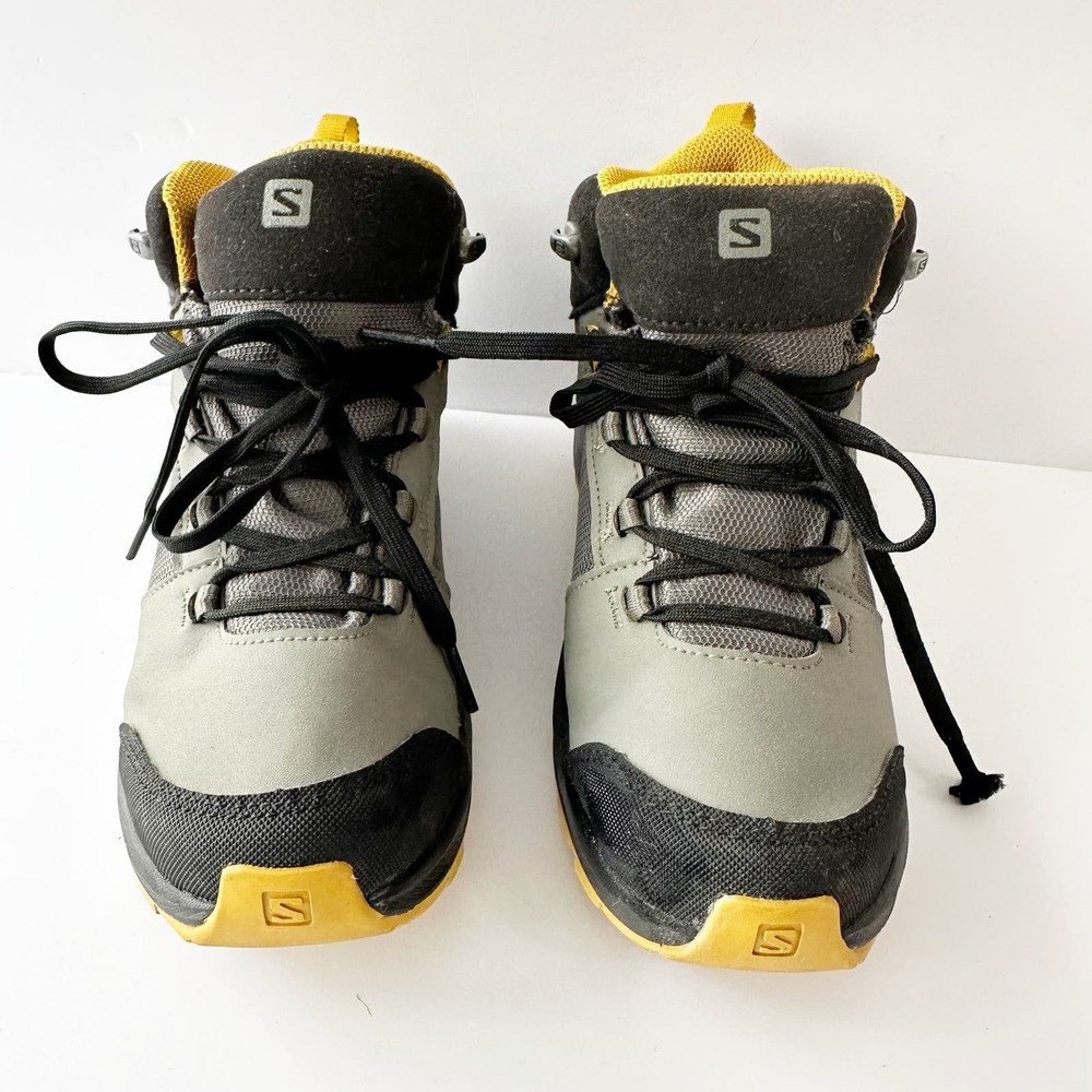 Salomon Kids Hiking Boots Gray Black Yellow